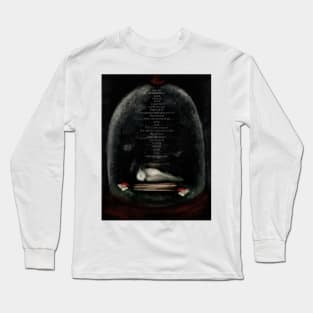 Gothic Bird Taxidermy Art and Poem Glass Cloche Bluebird Moss and Mushrooms Long Sleeve T-Shirt